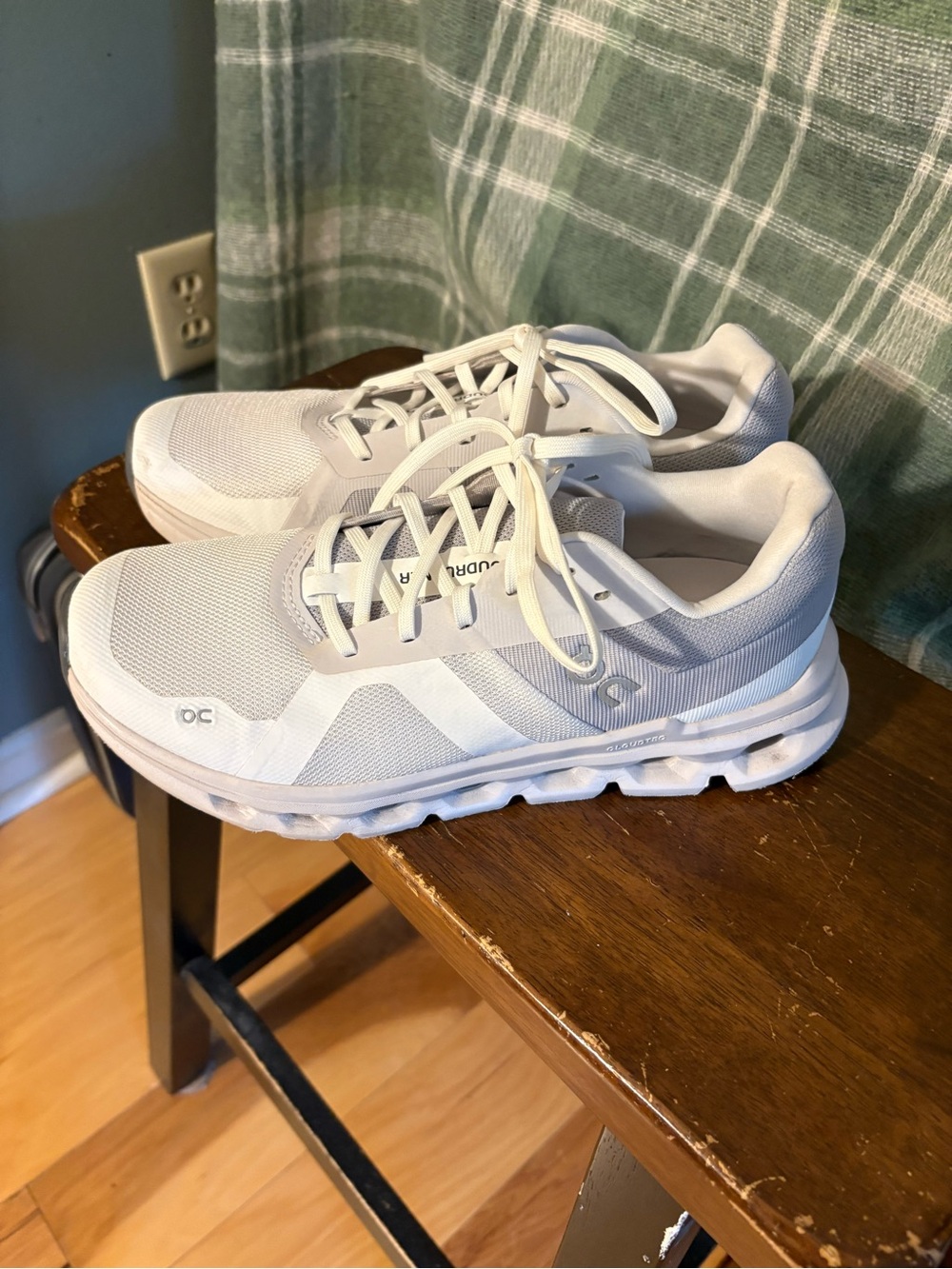 On Running Women’s Cloudrunner Sneakers in White Wide width
